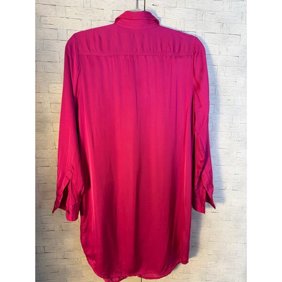 Lauren Ralph Lauren women’s shirt, dress, pink satin lung sleeve, romantic - Picture 2 of 9